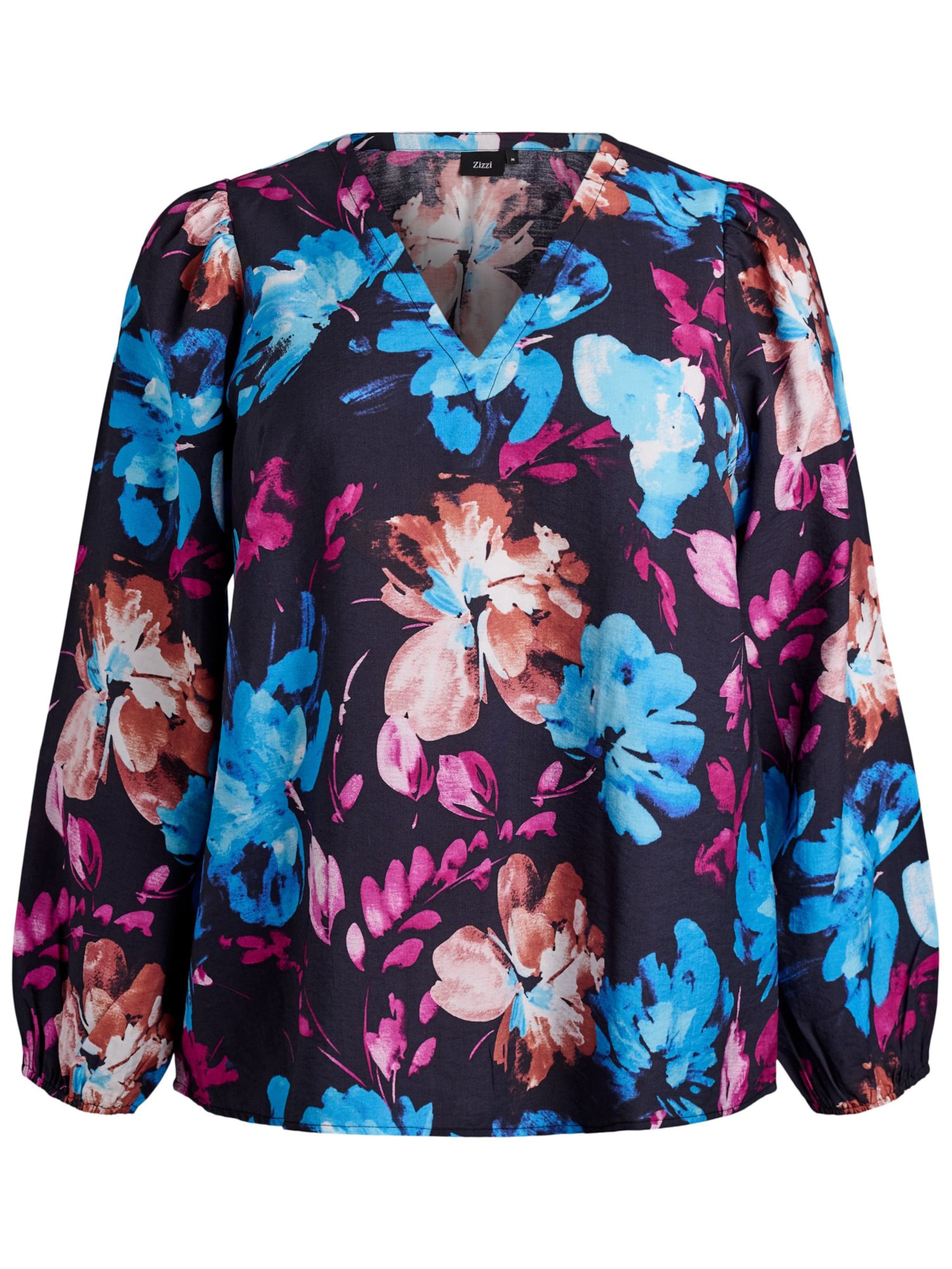 Camicia da donna 'MCLARU' di Zizzi in blu: frontale