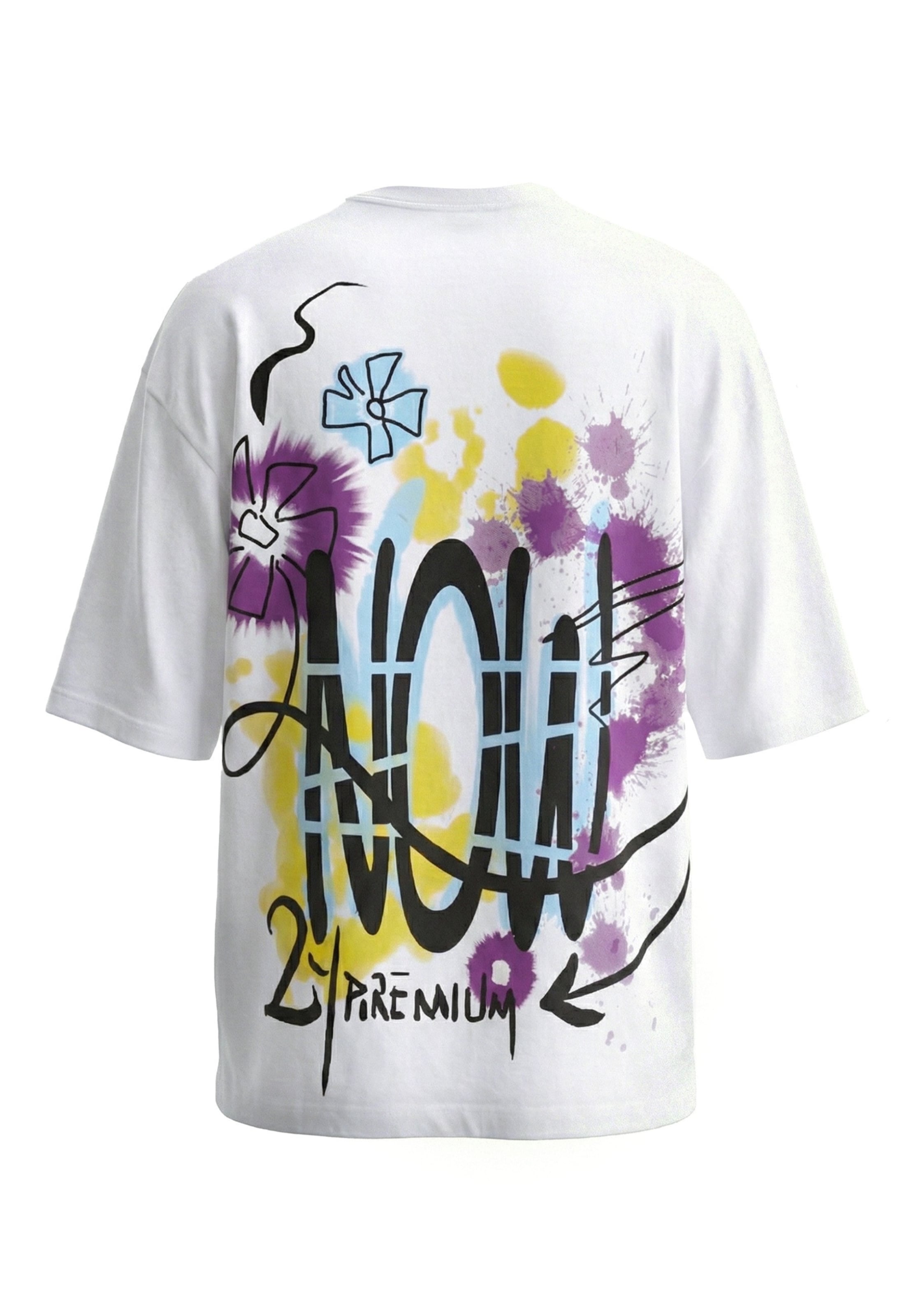 2Y Premium Shirt 'Flower Splash' in Wit