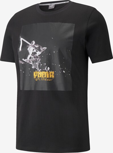 PUMA T-Shirt 'Qualifier' in senf / anthrazit / schwarz / weiß, Produktansicht