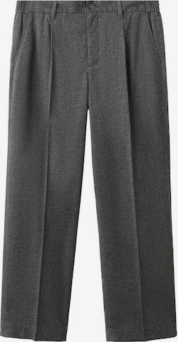 MANGO MAN Pleat-Front Pants 'Piedra' in Grey: front
