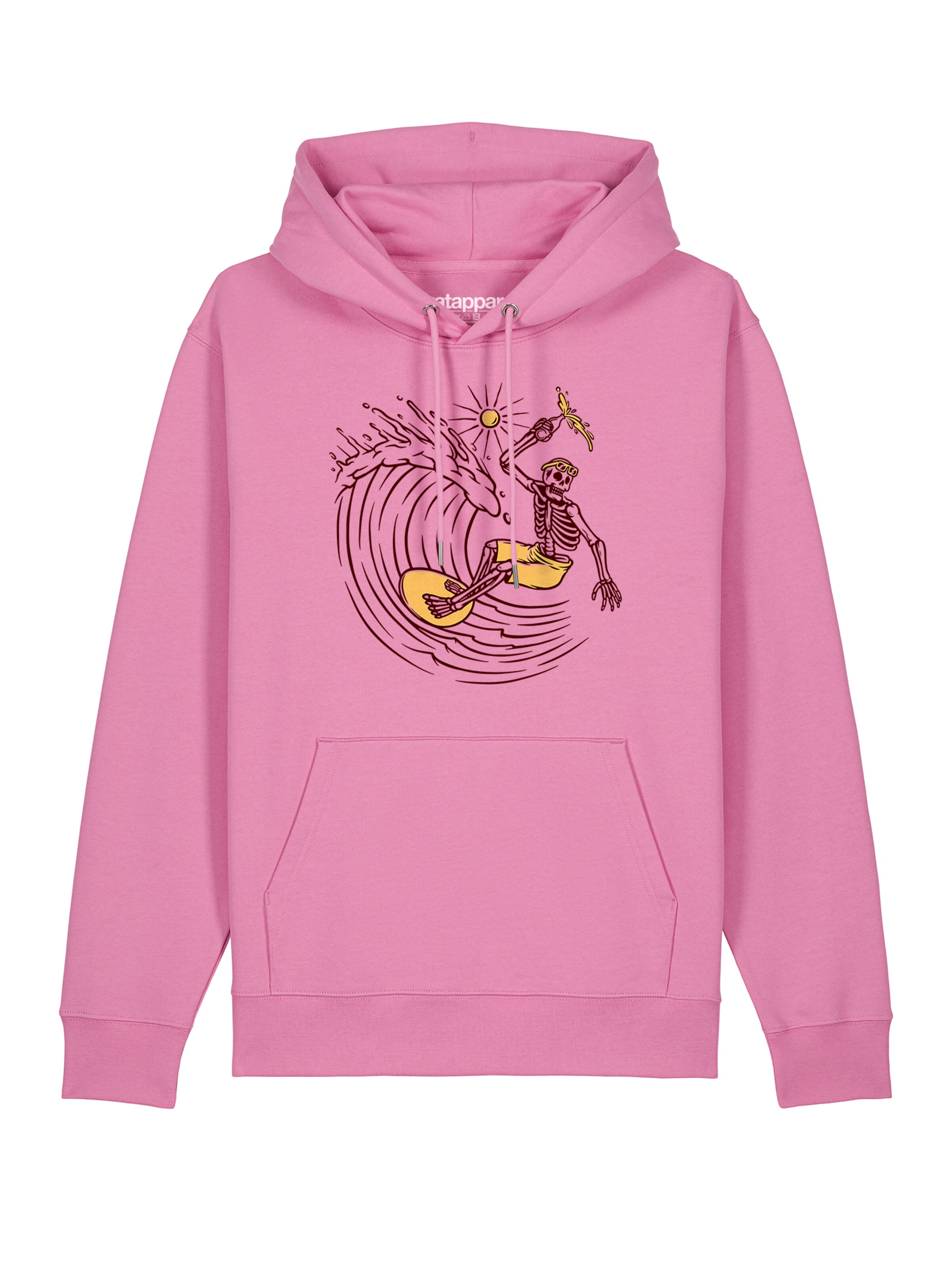 Sweat-shirt ' Surfing for life ' Watapparel en rose : devant