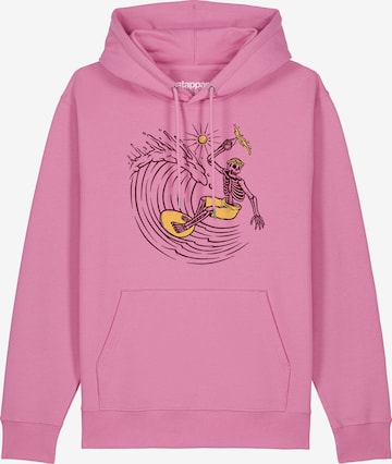 Sweat-shirt ' Surfing for life ' Watapparel en rose : devant
