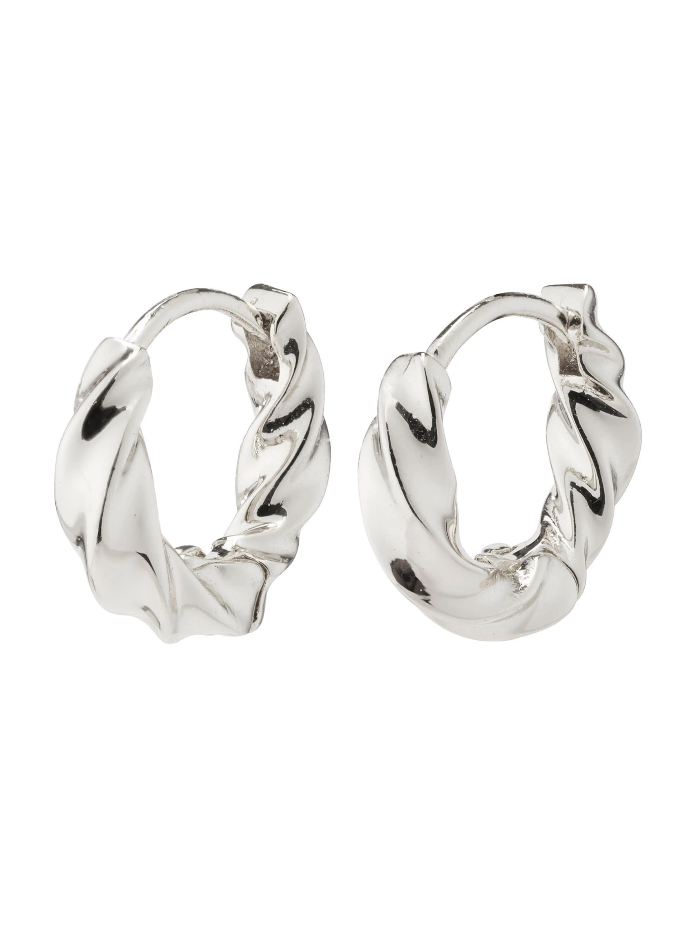 Pilgrim - Brincos 'TAFFY' em prata: frente