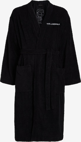 Karl Lagerfeld Bathrobe long 'Ikonik 2.0' in Black: front