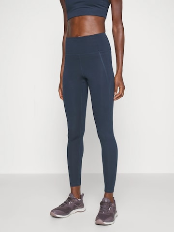 Girlfriend Collective Skinny Sportovní kalhoty ' Compressive ' – modrá: přední strana