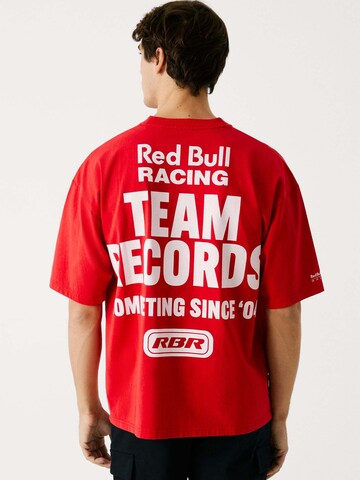 Red Bull Racing x Pepe Jeans Shirt 'Red Bull Racing x Pepe Jeans Team Records' in Red: front