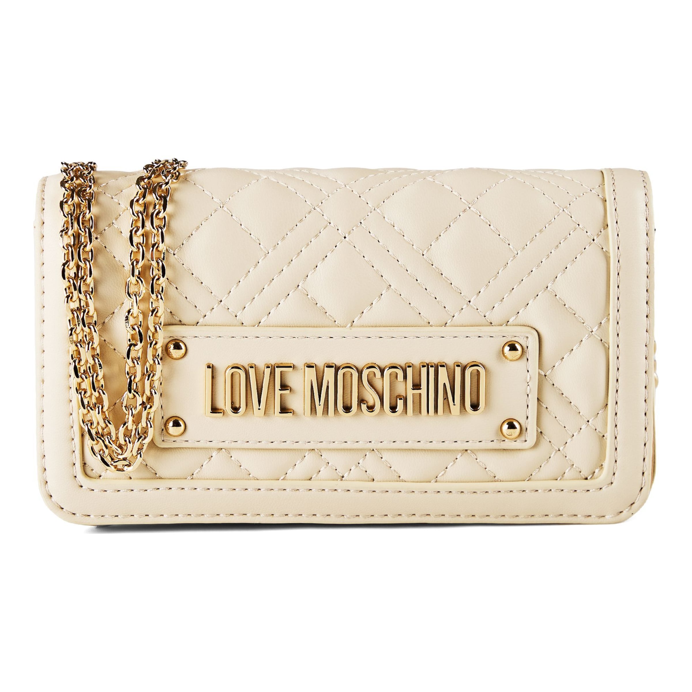 Love Moschino Crossbody Bag 'Quilted' in Beige: front
