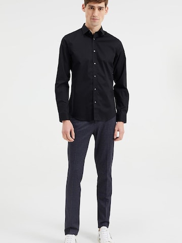 WE Fashion Slim fit Button Up Shirt in Black