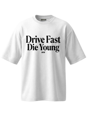 DriveFastDieYoung Shirt 'Speed Over Law Tee'‌‌‌‌‌‌‌‌‌‌ in Weiß: Vorderseite