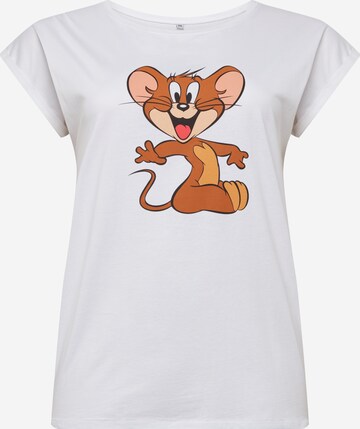 Tricou 'Tom & Jerry Mouse' de la Mister Tee pe alb: față