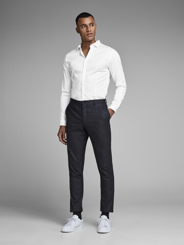 JACK & JONES Super Slim Fit Button Up Shirt 'Extra Slim Fit' in White