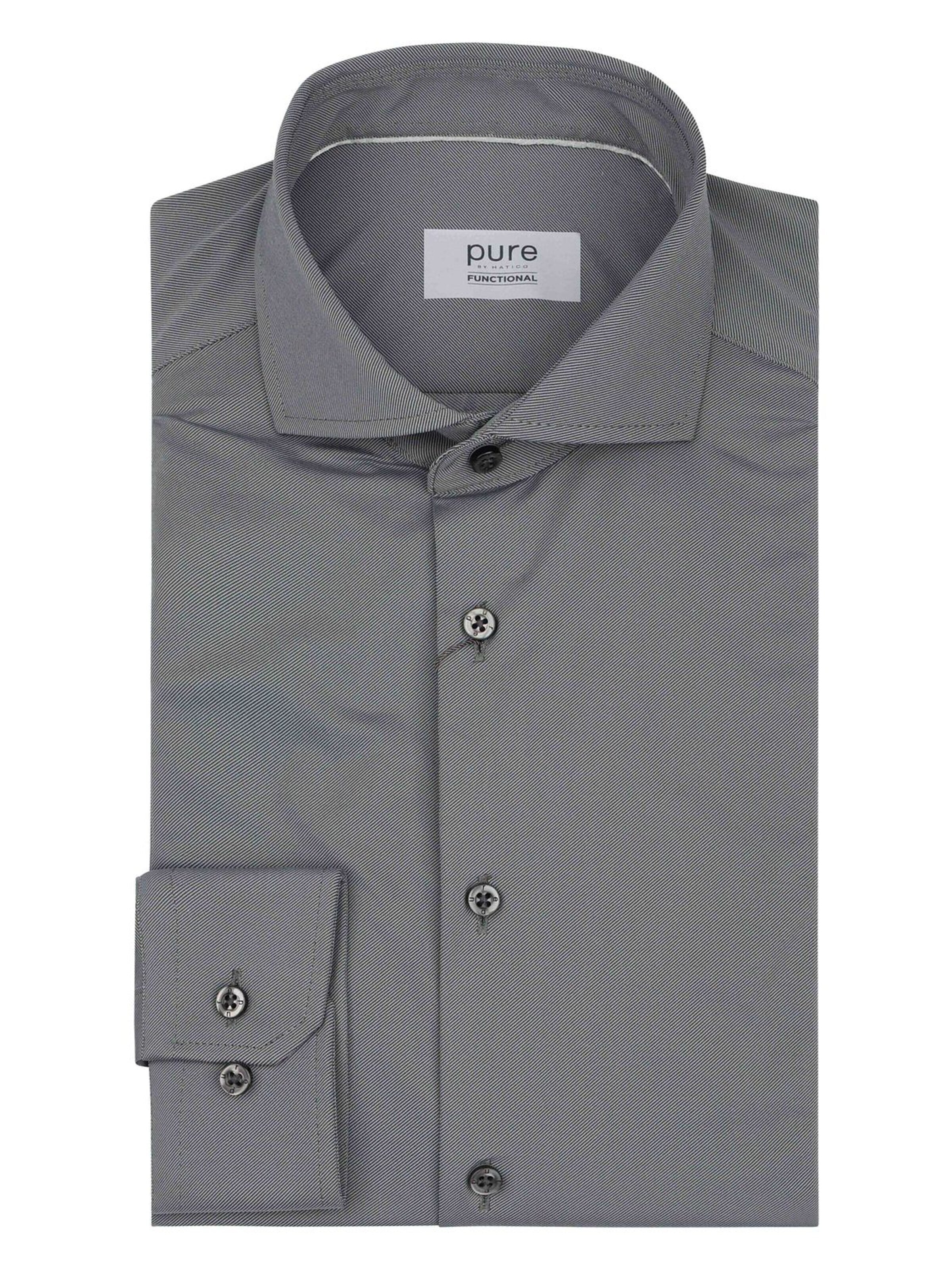 PURE Slim fit Button Up Shirt in Grey: front