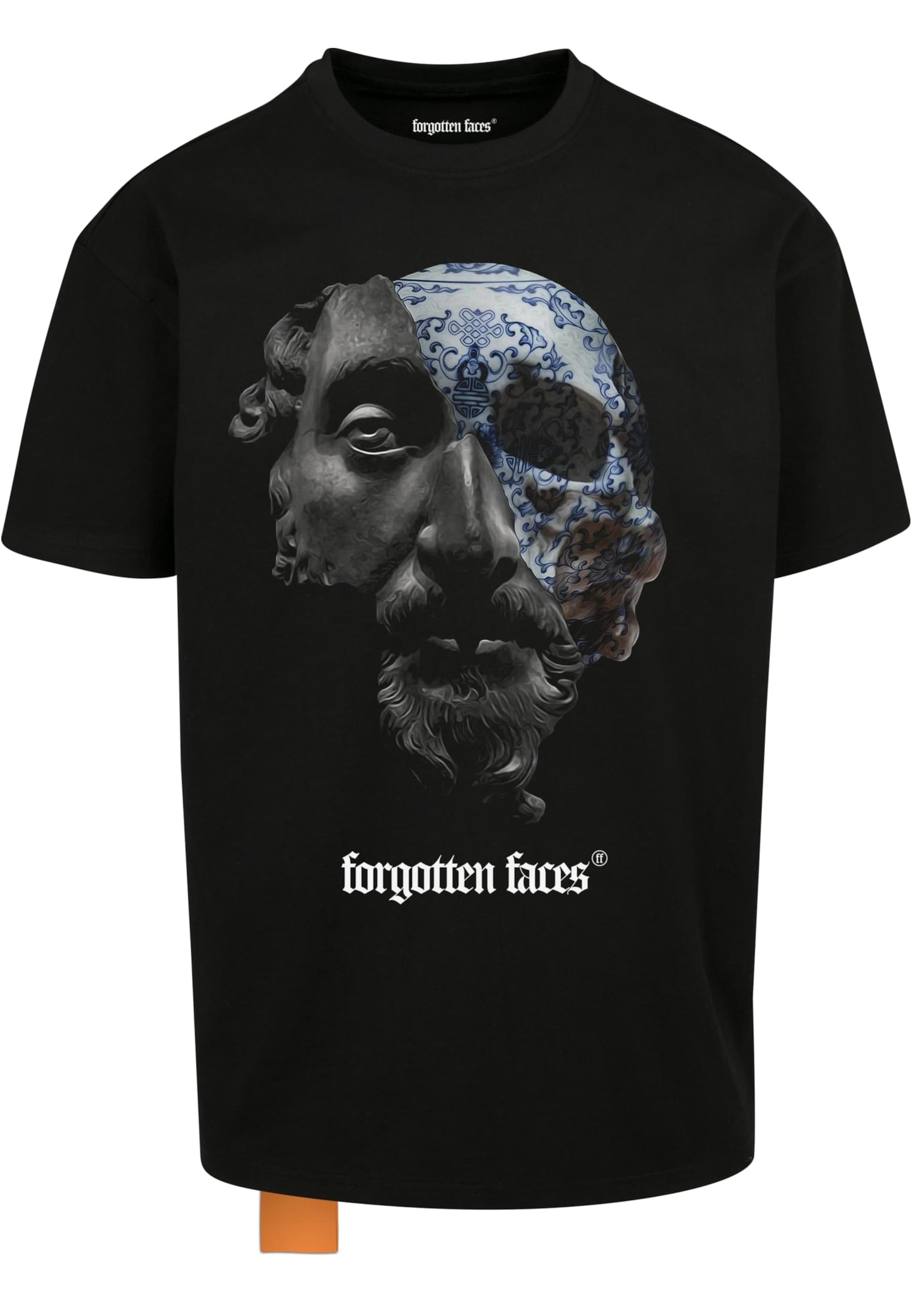 Forgotten Faces T-shirt 'Aurelius' i svart: framsida