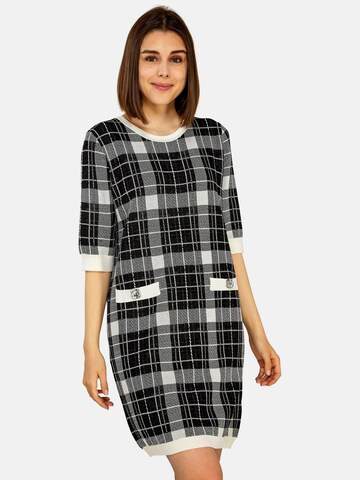 TOOche Dress 'A Scacchi' in Black: front