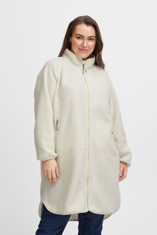 Fransa Curve Winter Jacket in White: front