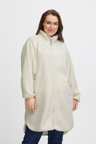 Fransa Curve Winter Jacket 'mila Ja 4' in White: front