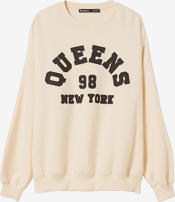 Sweat-shirt Bershka en jaune : devant