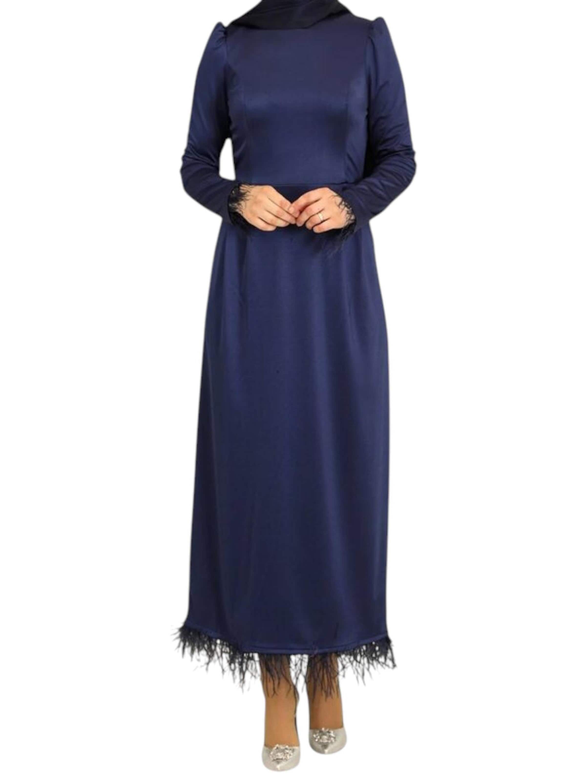fashionshowcase Abendkleid 'Feather Grace'‌‌‌‌‌‌‌ in Blau