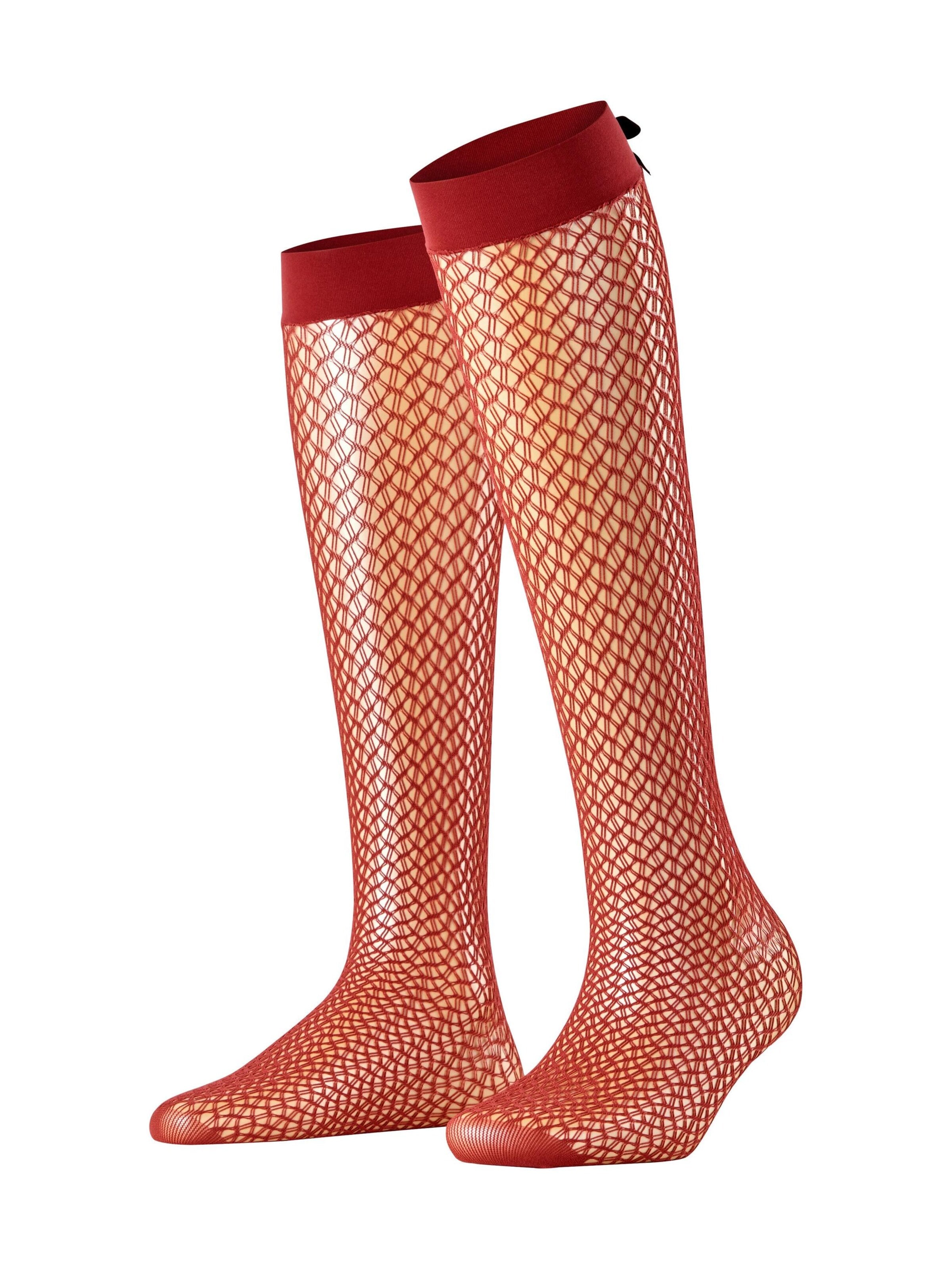 FALKE Over the Knee Socks 'Miss Ribbon' in Brown: front