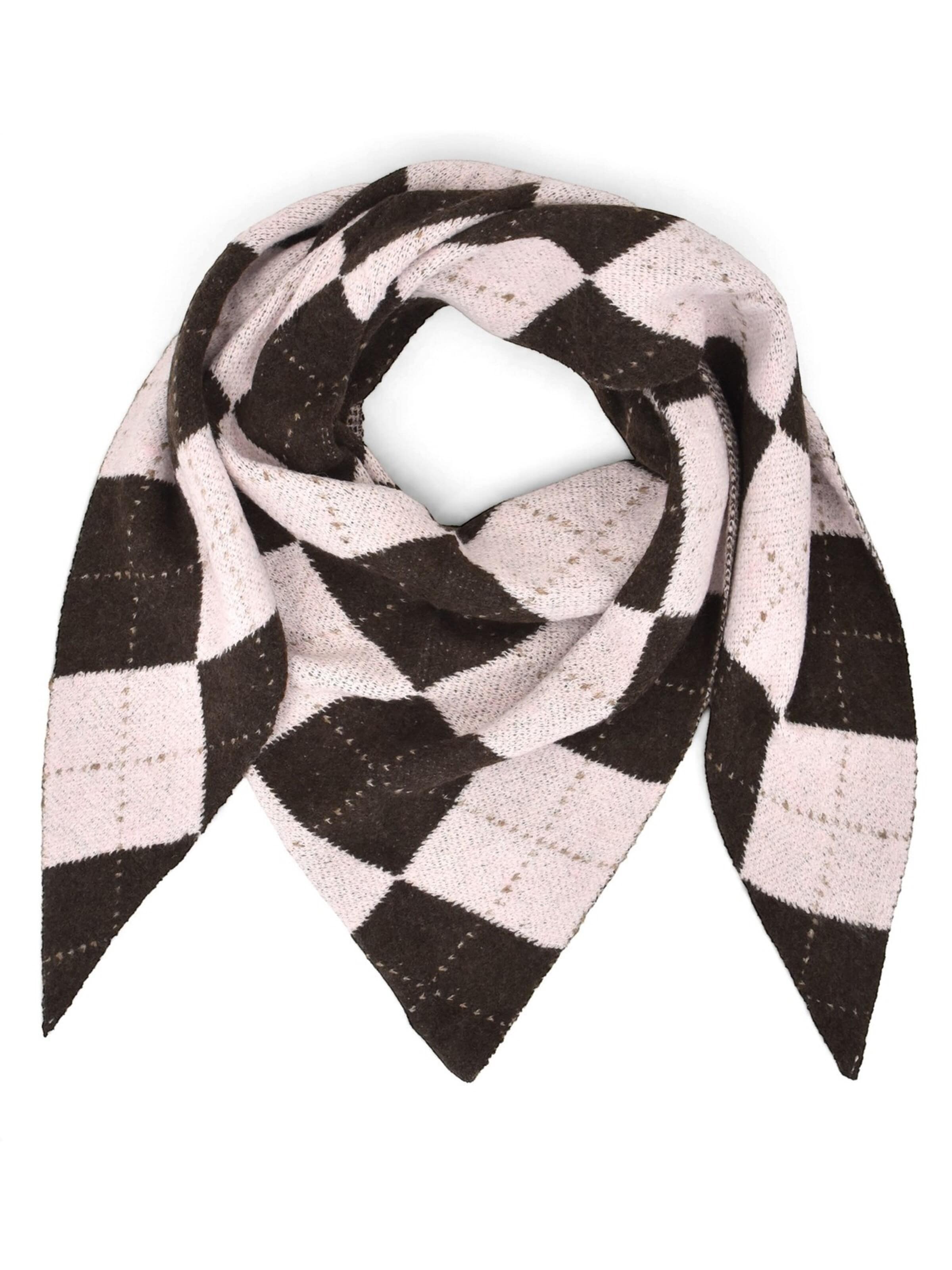 styleBREAKER Tuch 'Strick Dreieckstuch mit Argyle Muster & Wendeseite'‌‌‌‌‌‌ in Pink: Vorderseite