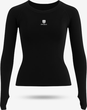 SWORTS Performance shirt 'Base' in Black: front
