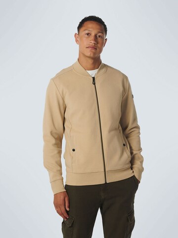 No Excess Zip-Up Hoodie in Beige: front