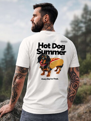 Neverless Shirt 'Hot Dog Summer' in White