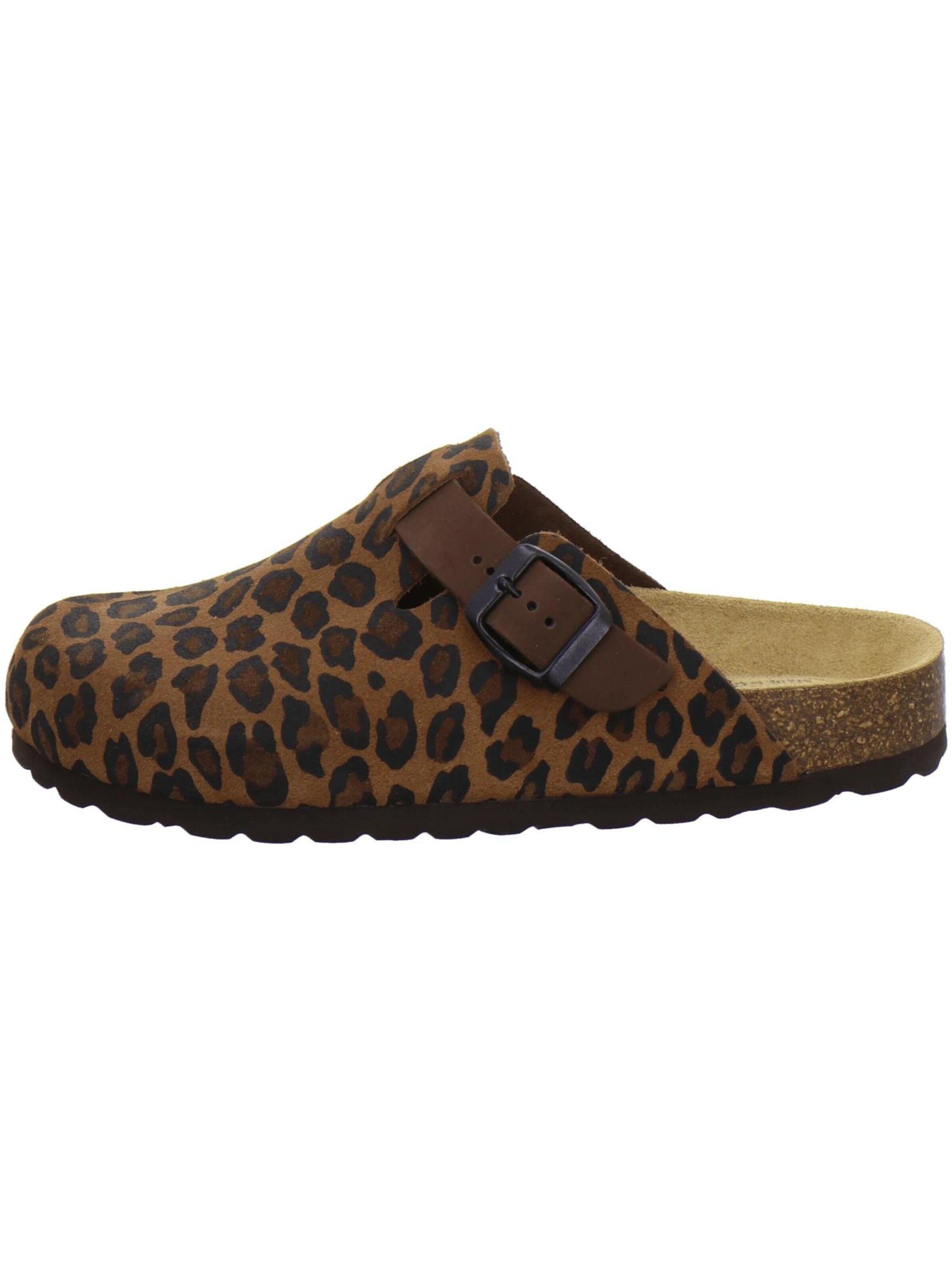 Sabots 'Clogs Damen Leder leo-braun' AFS-Schuhe en marron