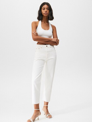 Regular Jean Pull&Bear en blanc : devant