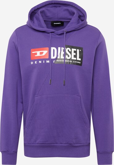 DIESEL Mikina - neónovo fialová / červená / čierna / biela, Produkt