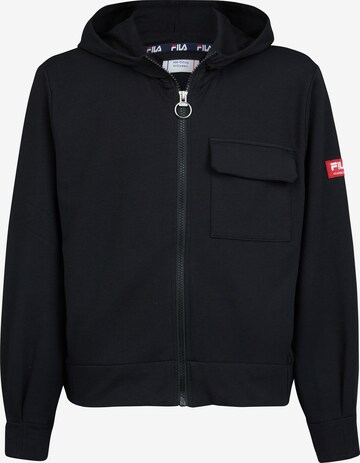 FILA Zip-Up Hoodie in Black: front