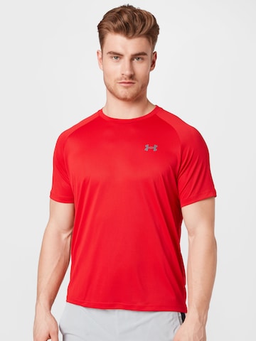 UNDER ARMOUR Regular fit Λειτουργικό μπλουζάκι 'Tech 2.0' σε κόκκινο: μπροστά