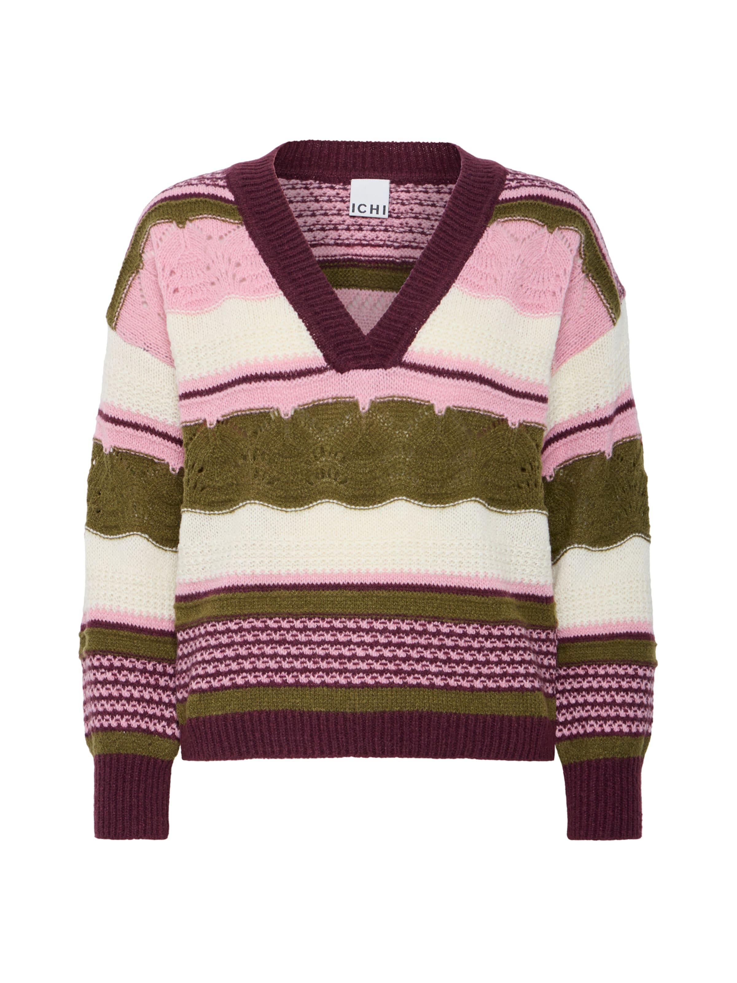 ICHI Astra Sweater in Wine Red