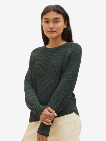 TOM TAILOR DENIM Sweater in Green: front