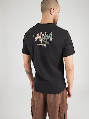 ALPHA INDUSTRIES Shirt in Zwart: voorkant