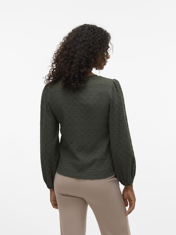 VERO MODA Bluse 'FLOWER' i grøn