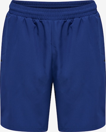 Hummel Regular Workout Pants in Blue: front