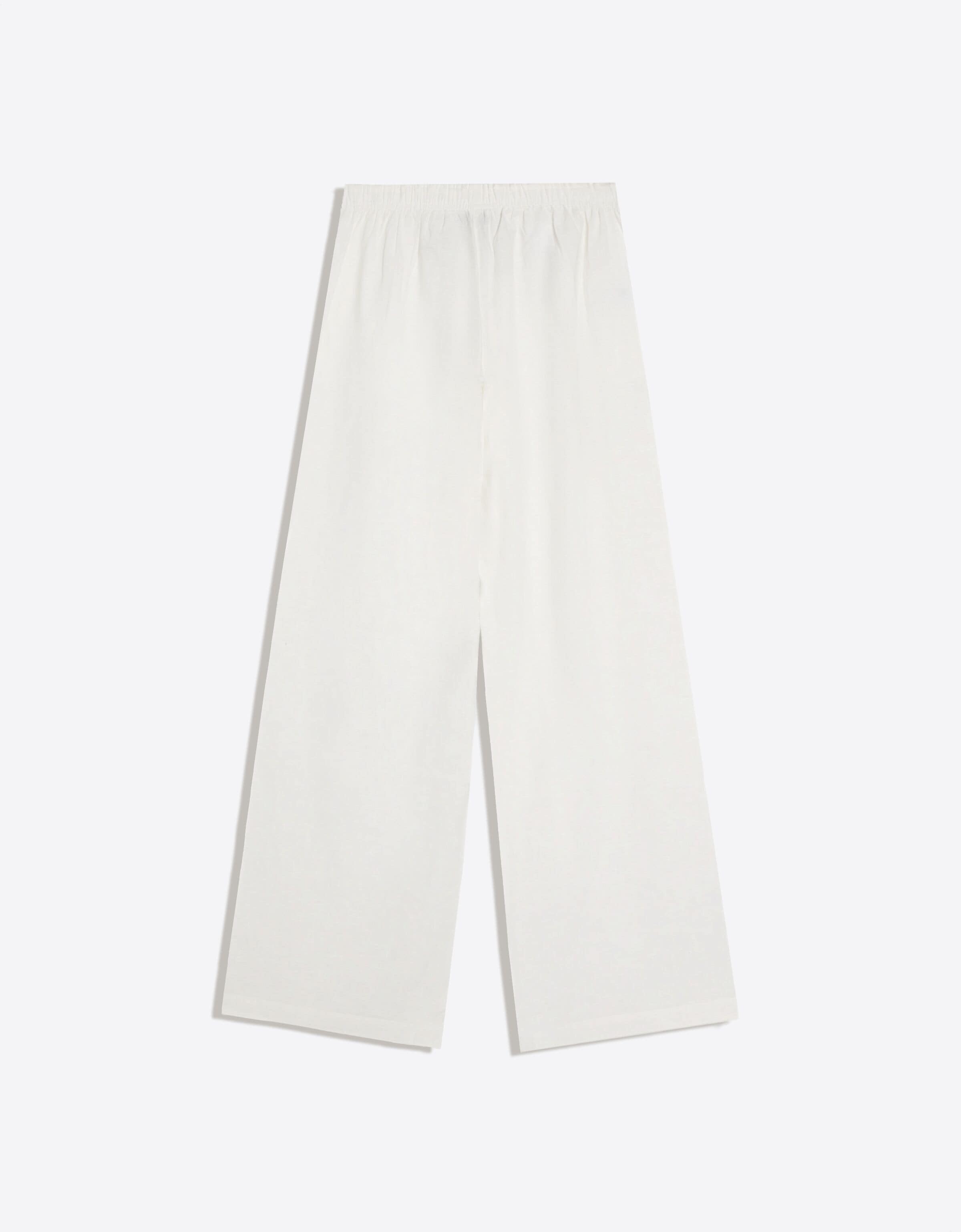 Bershka Wide Leg Housut värissä valkoinen