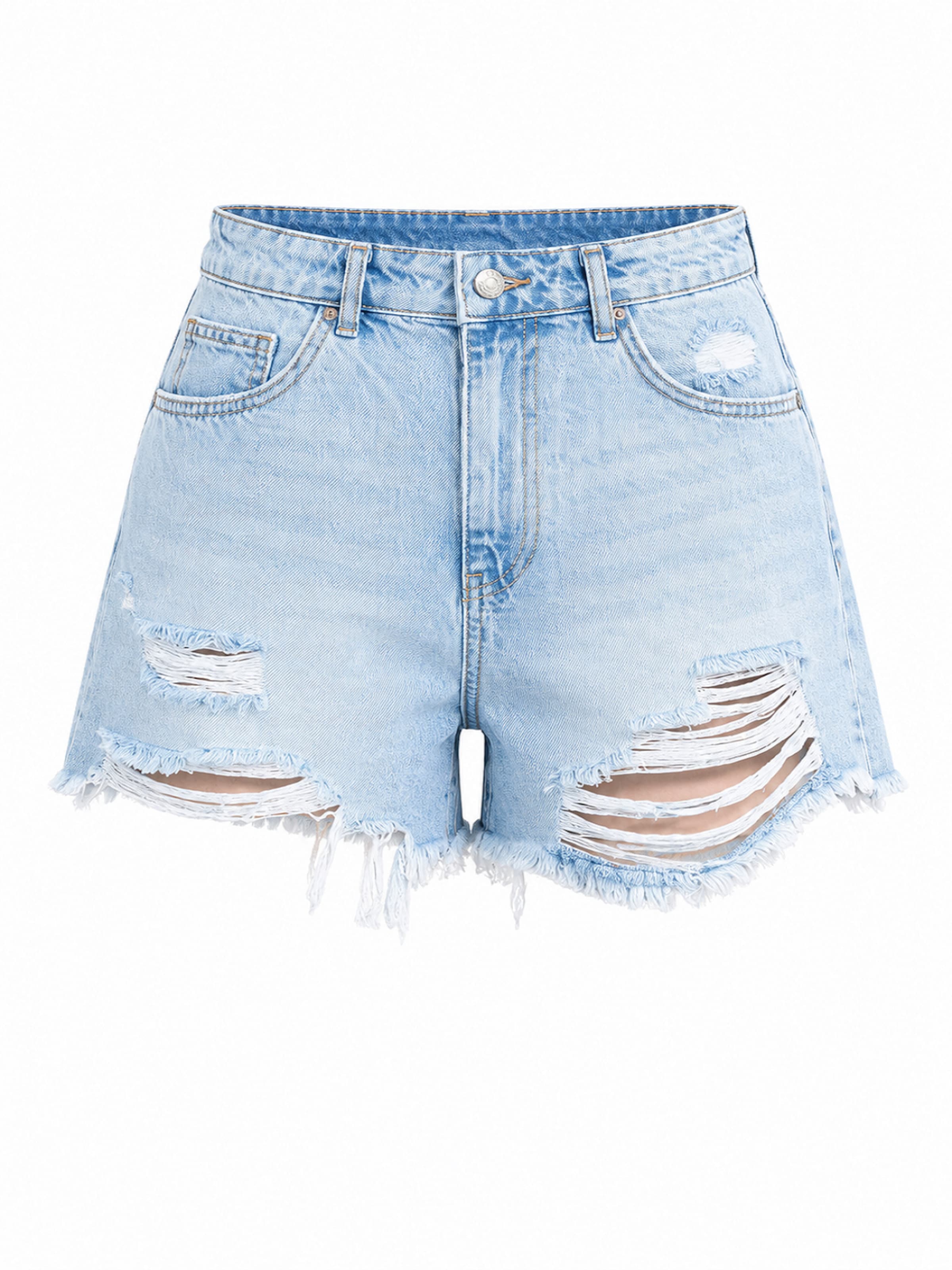 IT'S BASIC Regular Jeans 'Mini Denim Short' in Blauw: voorkant