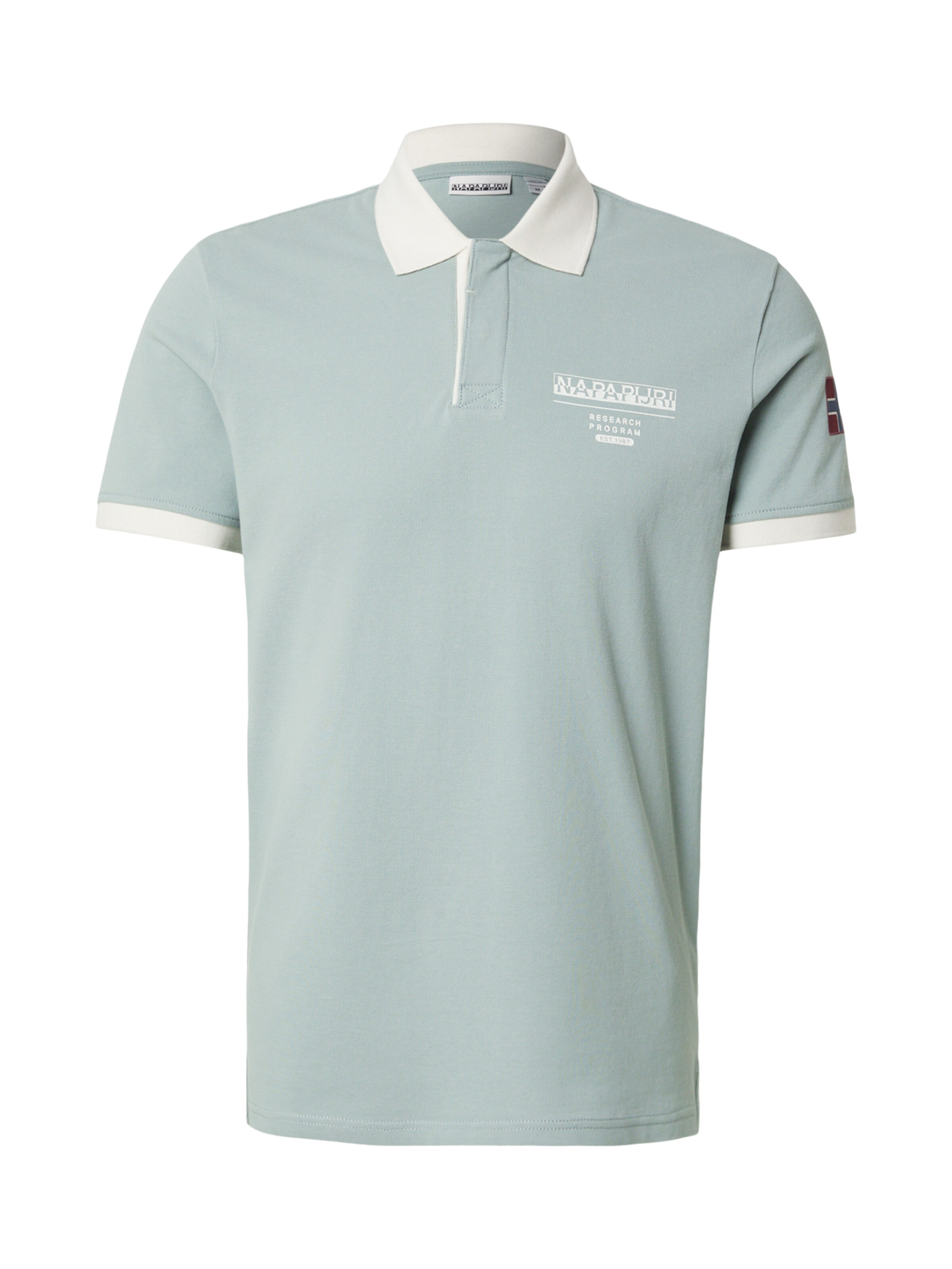 NAPAPIJRI Majica 'EMBERS' | pastelno zelena / bela barva, Prikaz izdelka