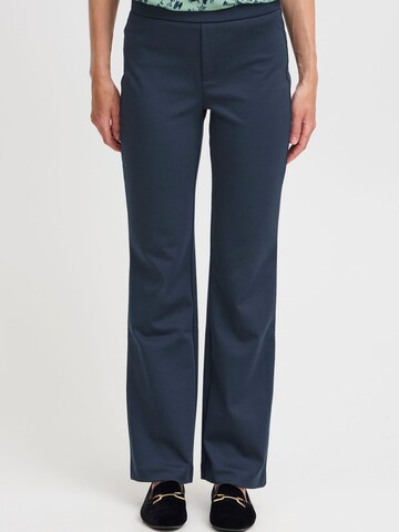 Fransa Boot cut Chino trousers in Blue: front