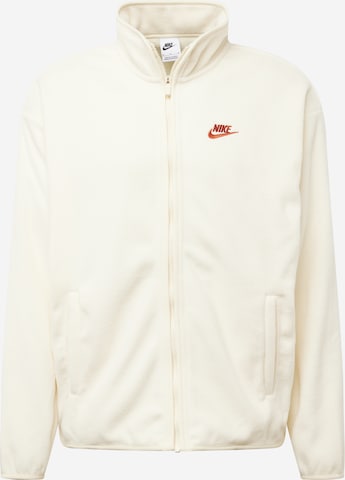 Nike Sportswear Fleecejacke 'CLUB' in Weiß: predná strana