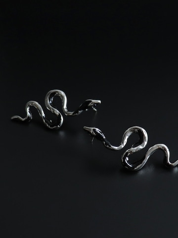 Nightini Earrings 'Schwarze Schlangen' in Silver