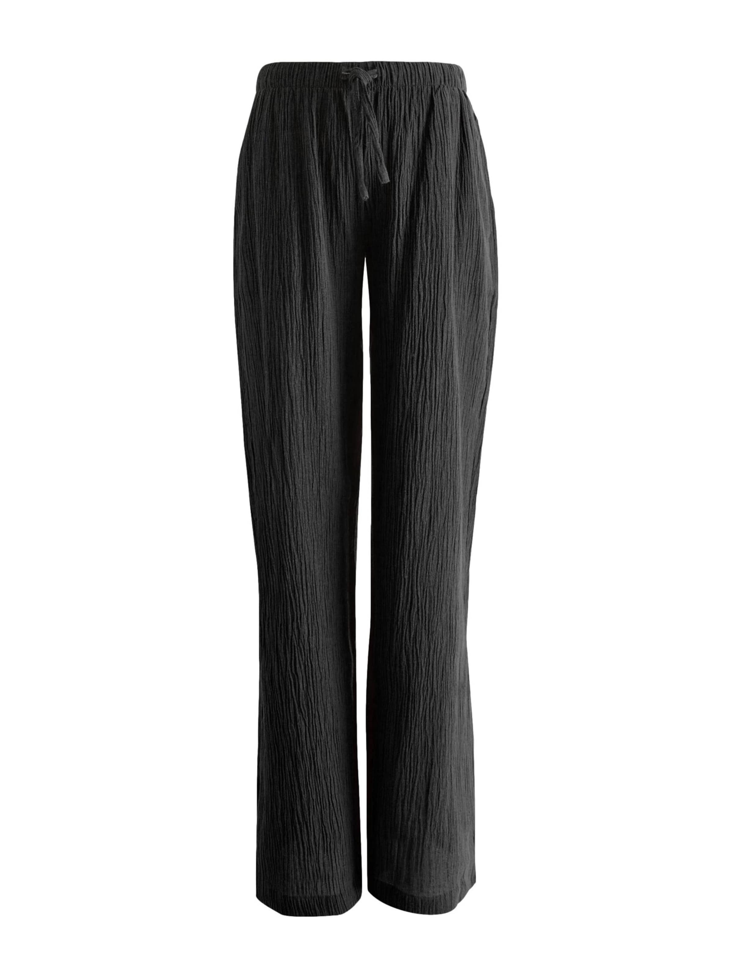 NextWide Leg/ Široke nogavice Hlače - crna boja: prednji dio