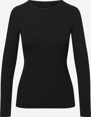 ESOTIQ Shirt 'Figurbetontes Ripp-Langarmshirt aus Viskosemix, Jody 2' in Black: front