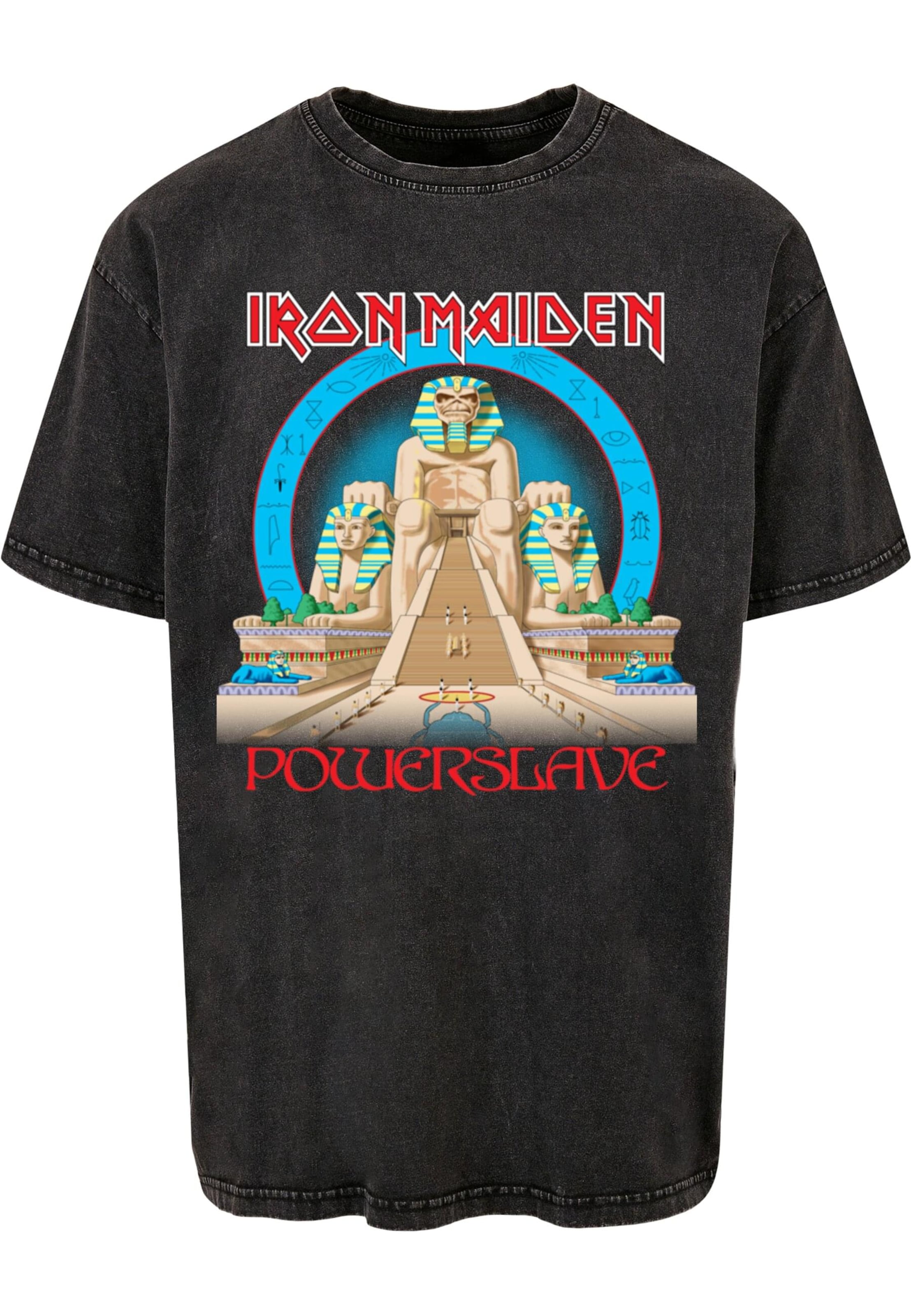 Merchcode Shirt 'Powerslave - World Slavery Tour Egpyt' in Schwarz: Vorderseite