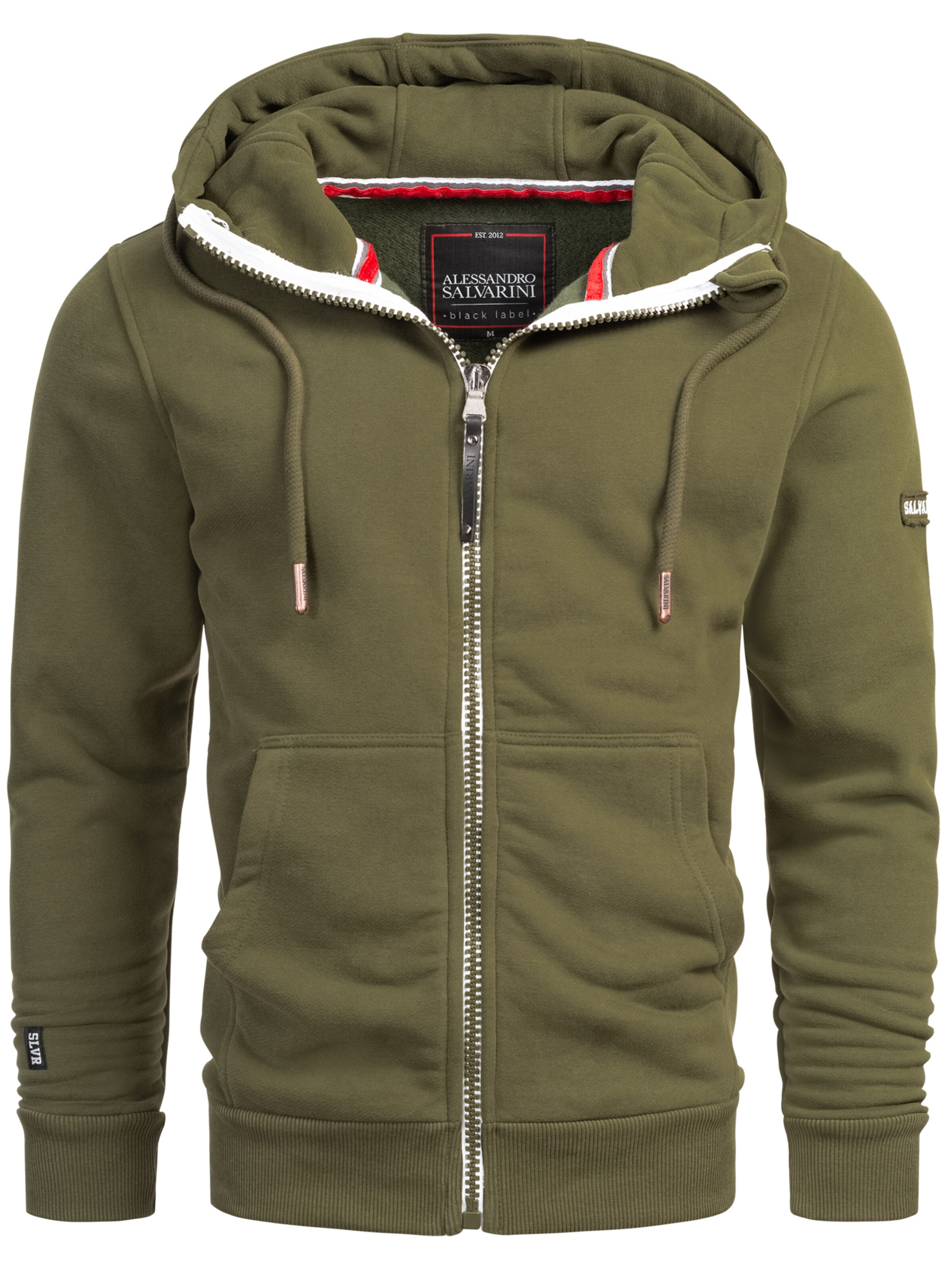 Alessandro Salvarini Sweatjacke in Grün: Vorderseite