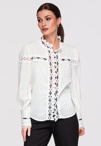 Ombre Blouse in White: front