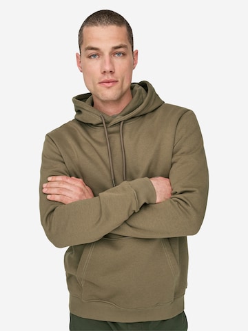 Only & Sons Sweatshirt 'Connor' in Brown: front
