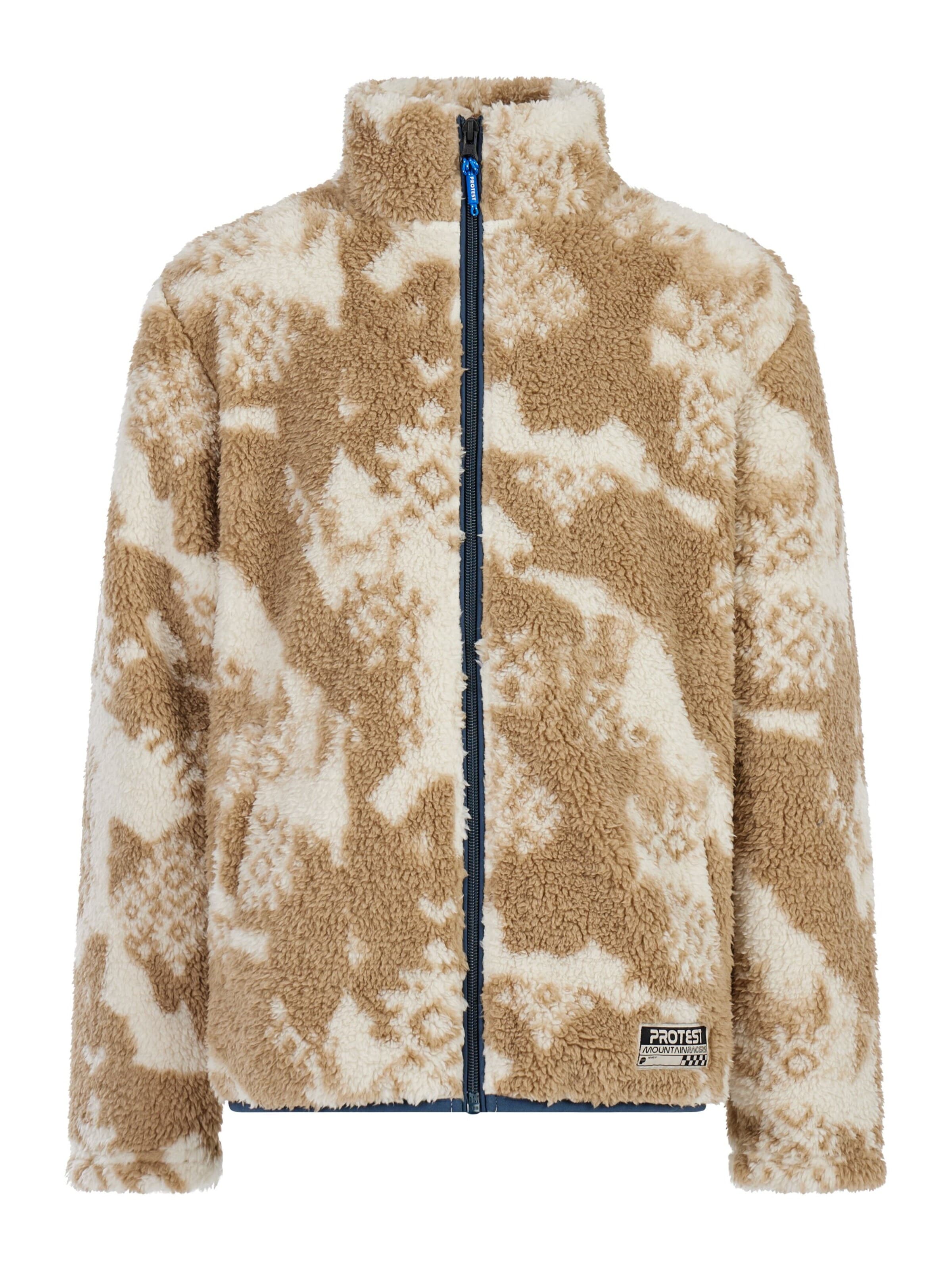 PROTEST Fleece jas 'PRTMalton JR' in Bruin: voorkant